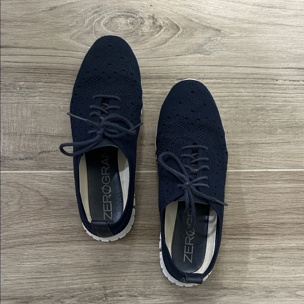 Cole Haan Womens Navy Knit Shoes